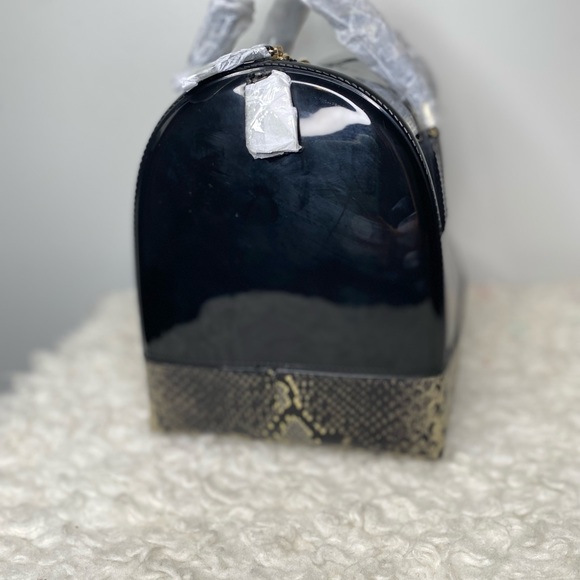 Furla Candy Bag Black with Snakeskin Accents - Picture 6 of 10